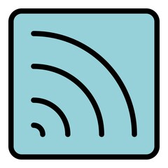 Wifi interface icon. Outline Wifi interface vector icon color flat isolated