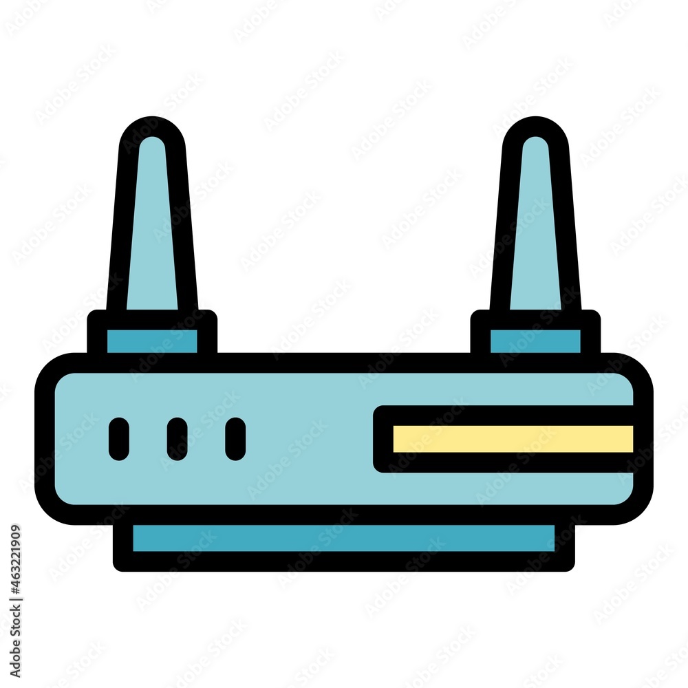 Poster wifi router interface icon. outline wifi router interface vector icon color flat isolated
