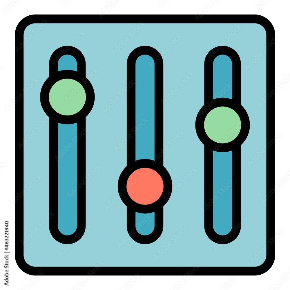 Poster equalizer interface icon. outline equalizer interface vector icon color flat isolated