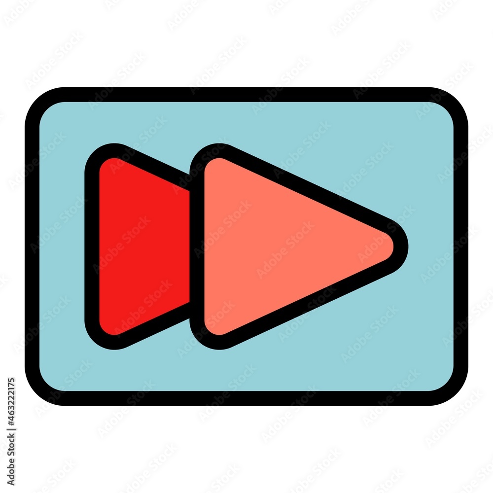 Poster rewind interface icon. outline rewind interface vector icon color flat isolated