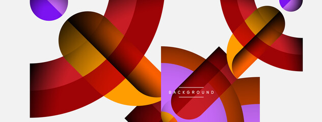 Geometric abstract background. Round shapes, circles, lines composition for wallpaper banner background or landing page