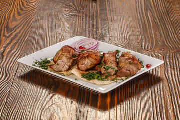 Grilled pork kebab shashlik barbecue
