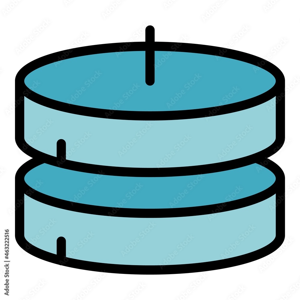 Poster data cloud interface icon. outline data cloud interface vector icon color flat isolated