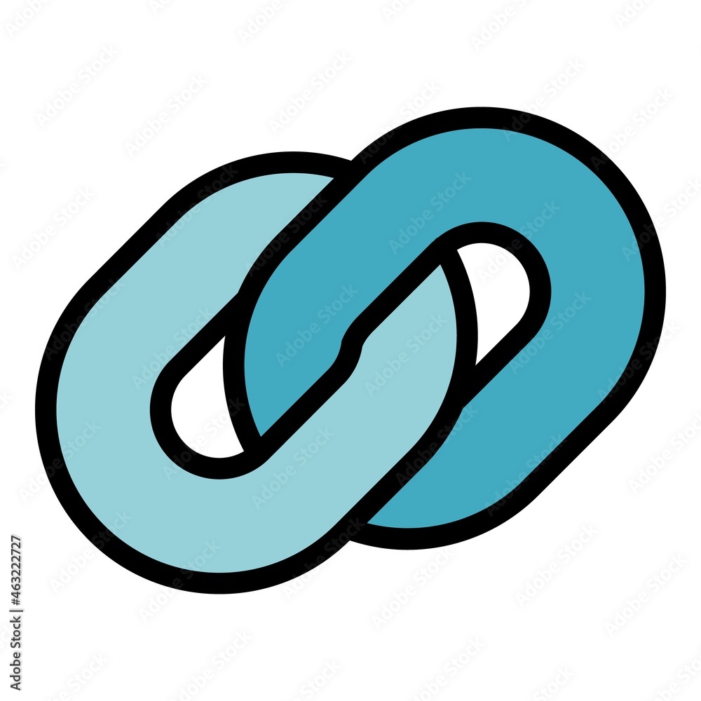Poster chain interface icon. outline chain interface vector icon color flat isolated