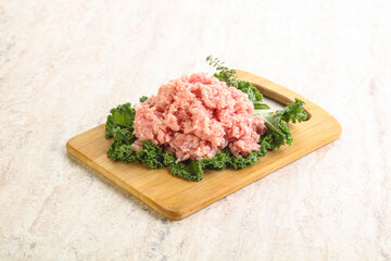 Raw pork minced meat for cooking