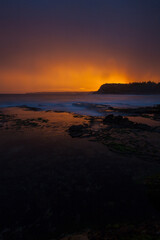 Fototapeta na wymiar Sunset over Newcastle Beach