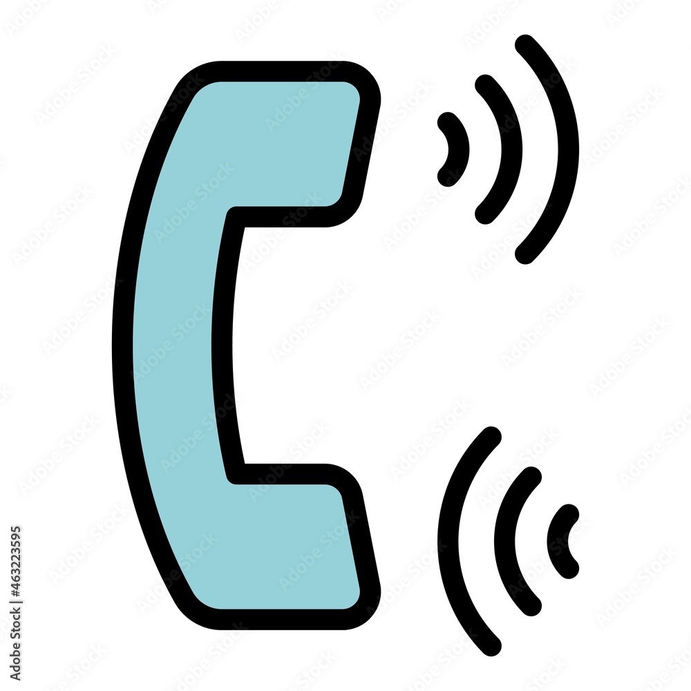Poster call interface icon. outline call interface vector icon color flat isolated