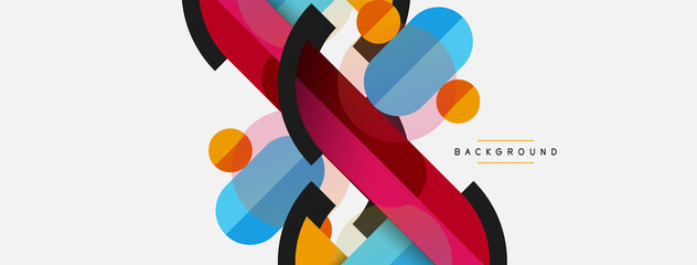 Round geometric shapes lines and circles. Vector template for wallpaper banner background or landing page