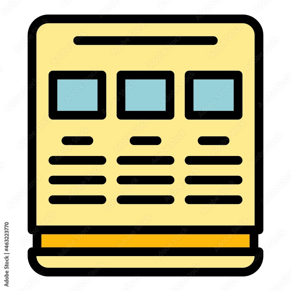 Poster software interface icon. outline software interface vector icon color flat isolated
