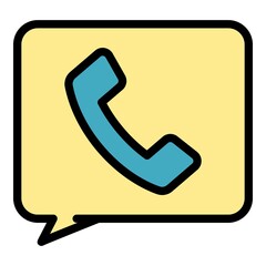 Call sms interface icon. Outline Call sms interface vector icon color flat isolated