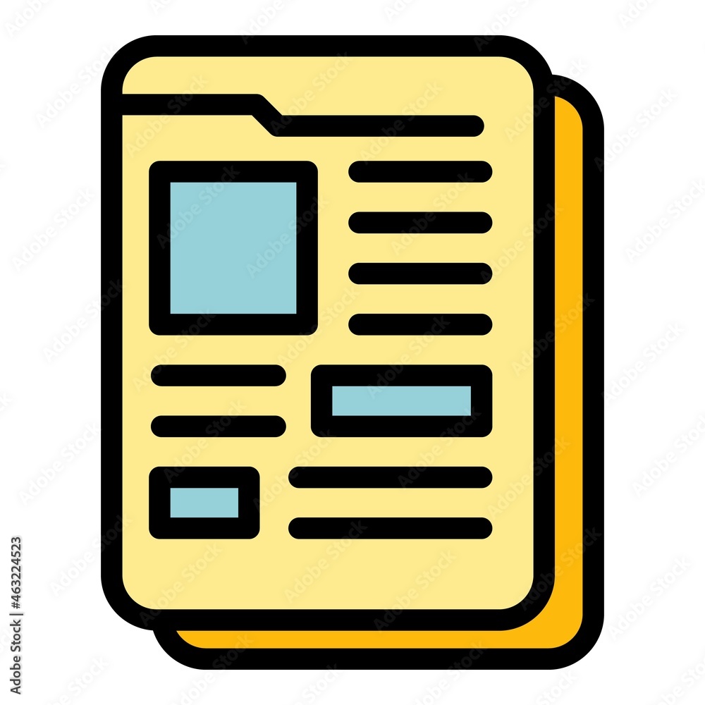 Poster menu interface icon. outline menu interface vector icon color flat isolated