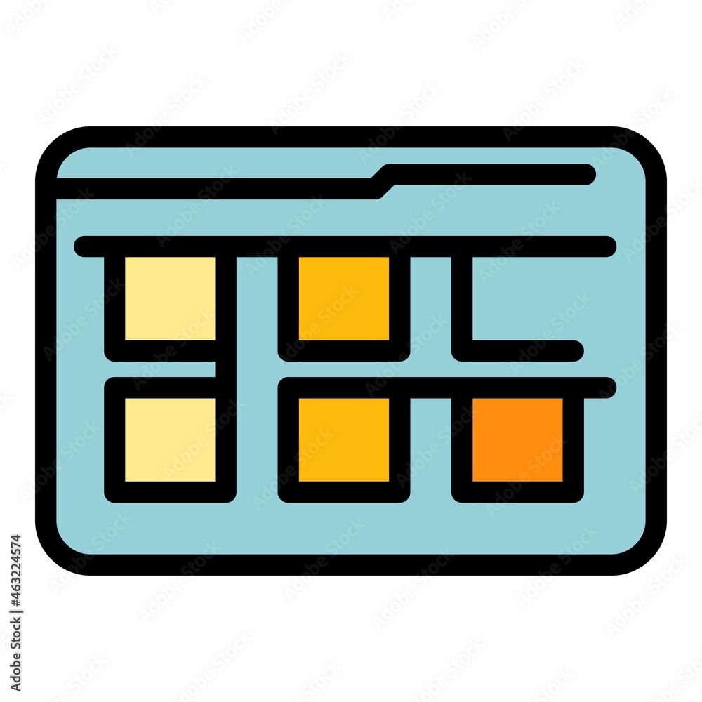 Poster selection interface icon. outline selection interface vector icon color flat isolated