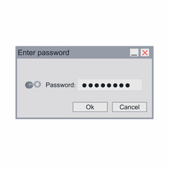 Fototapeta premium Enter the password. Identification, vector illustration