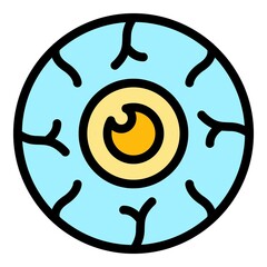 Eye tired surgery icon. Outline Eye tired surgery vector icon color flat isolated