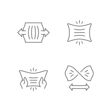 Set line icons of fabric stretching