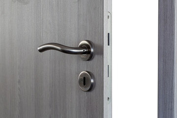 Fototapeta premium gray door and iron doorknob!