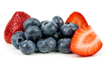 strawberries and blueberries