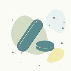 Vector icon of medical pills. Symbol of tablet and capsule. Мedications on multicolored background.