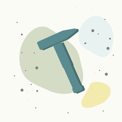 Vector image of a hammer on multicolored background.