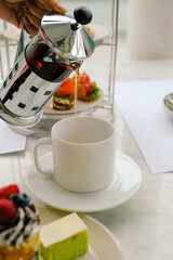 afternoon tea set with dessert
