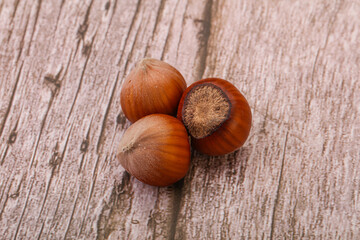 Hazelnut heap isolated over background