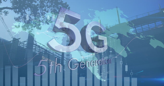 5g text and statistical data processing against construction site