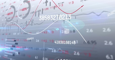 Image of numbers changing and financial data processing