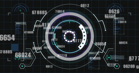 Image of numbers changing over scope scanning