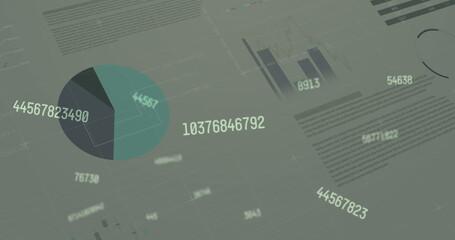 Digital image of multiple changing numbers against financial data processing