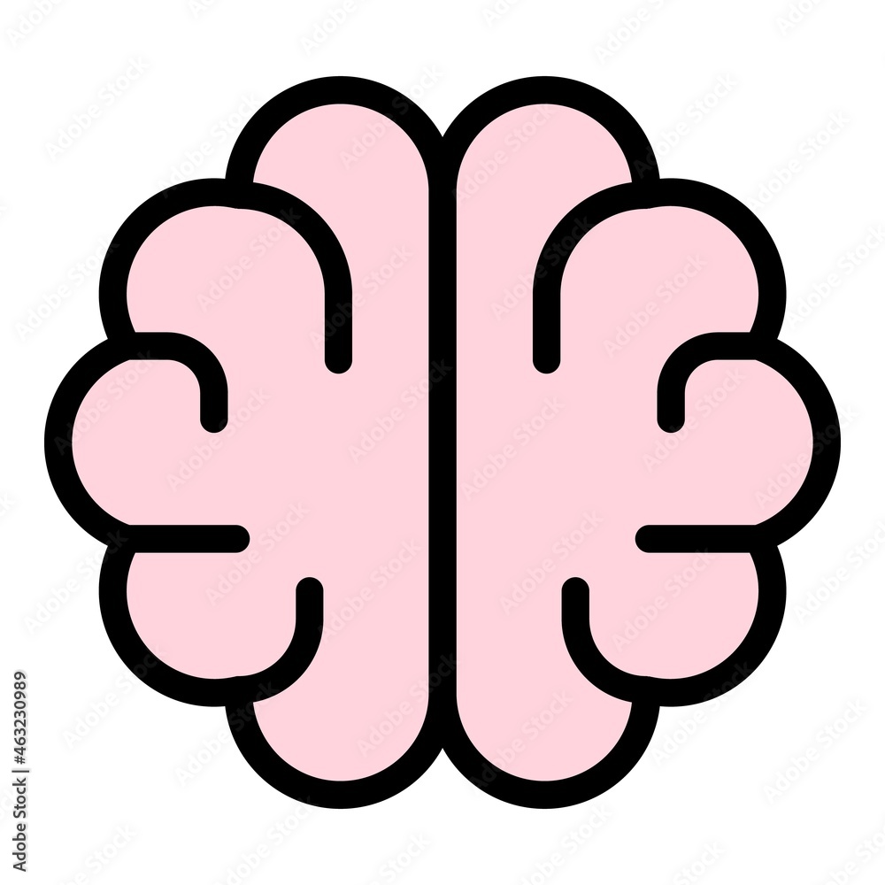 Wall mural scientist brain icon. outline scientist brain vector icon color flat isolated