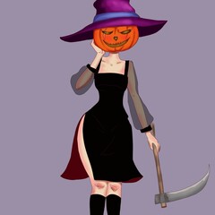 halloween witch pumpkin