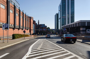 CITYSCAPE - Car traffic on the street in Poznan