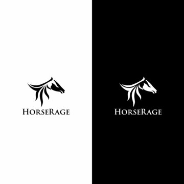 Horse Logo Black Color Silhouette Style Abstract Horse Logo Illustration