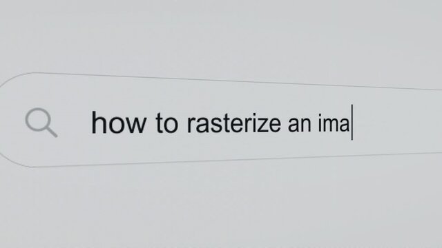 How to rasterize an image - Pc screen internet browser search engine bar typing photo editing related question.