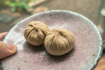 I ate delicious Japanese sweets in Kyoto.