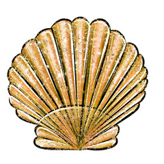 Seashell colorful cartoon isolated illustration