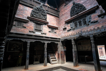 Detail of the Nava Durga Temple in Bhaktapur in the Kathmandu Valley, Nepal.