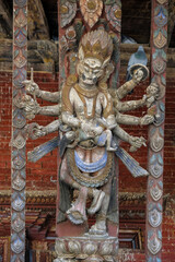 Fototapeta na wymiar Detail of the Changu Narayan Temple considered the oldest temple in Nepal, located in Changunarayan in the Kathmandu Valley, Nepal.