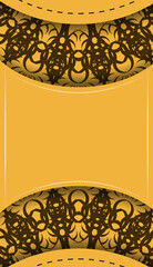 Baner yellow with greek brown pattern for design under the text