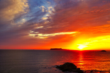 Fototapeta na wymiar Sunset in Nishi Sea Japan
