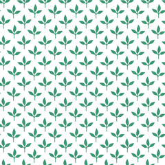 Botanical vector pattern of green leaves