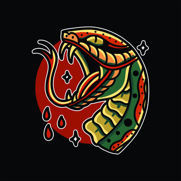 snake head tattoo vector design