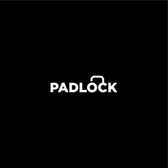 padlock lettering vector logo. creative writing padlock with icon