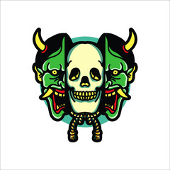 oni tattoo vector design