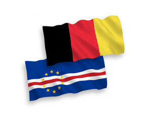 Flags of Belgium and Republic of Cabo Verde on a white background