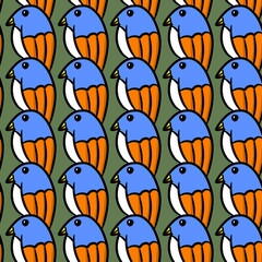 seamless pattern of cute bird cartoon