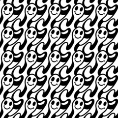 seamless pattern of cute ghost cartoon