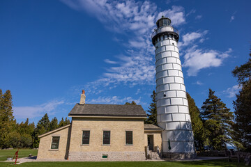 Cana Island Lighthouse - A lighthouse along Lake Michigan.