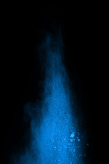 abstract blue powder splatted background,Freeze motion of color powder exploding/throwing color...