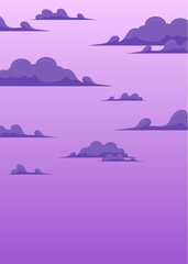 Fototapeta na wymiar background design with purple sky illustration
